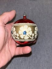 Vintage Glass Christmas Ornaments Stencil Mica Set Of 2 picture