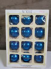 NOELLE AMERICAN MADE 12 BLUE GLASS ORNAMENTS/GOOD USED CONDITION  picture
