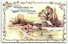 c1890 NEWMAN BROTHERS PIANOS AND ORGANS CHICAGO IL VICTORIAN TRADE CARD P2756 picture