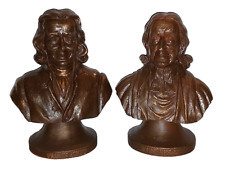John Wesley & Francis Asbury Busts Wooden Vintage Heavy Methodist Church RARE picture