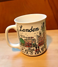 Vintage 1994 London Graphic Souvenir Mug, Cute Cartoon Art, Bright Colors picture