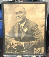 Franklin D. Roosevelt Portrait & autograph Vintage 25.5”x 20.5” picture