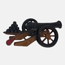 Vintage Sexton USA Cast Metal Cannon Wall Hanging 547 Black & Red 7.5