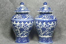 A pair of blue and white porcelain vase in ancient qianlong products picture