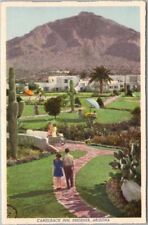 1940s PHOENIX, Arizona Postcard CAMELBACK INN Bungalows and Mountain View picture