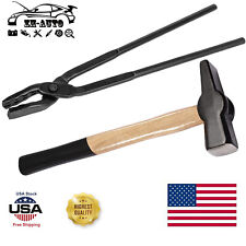 Blacksmith 17” Wolf Jaw Tongs and Hammer Tool Set Essential Tools for Blacksmith picture