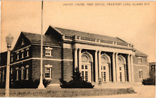 United States Post Office Freeport Long Island NY Divided Postcard Antique picture