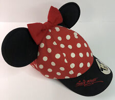 Vtg Walt Disney World Minnie Mouse Baseball Polka Dot Hat Cap w/ Ears Bow YOUTH picture