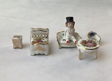 Limoges Miniature Victorian-style Porcelain Figurines, 6-piece, France, 1.5