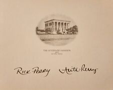 Governor Rick Perry & His wife Anita Perry autographed Print Very Rare COA picture