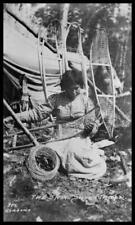 Woman making snow shoes,Eskimo,Indians of North America,Alaska,Snowshoes,c1915 picture