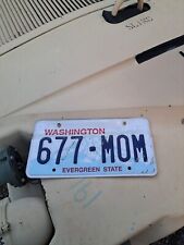 Washington State license plate with Mount Rainier #677-MOM -for a passenger car picture