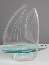 Men's Gifts Signed J.Penri Lucite Acrylic Sailboat Sculpture 2001 Collection picture