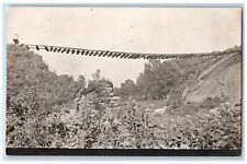 1911 Flood Washout Railroad Track Bridge Amboy Illinois IL RPPC Photo Postcard picture