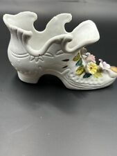 Vintage Porcelain Bisque Victorian Shoe Figurine Hand Painted picture
