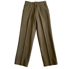 Vintage Authentic 1945 Army Military Pants Trousers 30x31 Wool Green Brown Rare picture