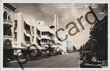 1951 MIAMI BEACH, Ocean Drive, Breakwater, Edison, Locust, RPPC postcard jj294 picture