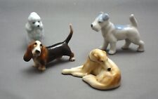 Vintage Miniature Dogs Porcelain Animal Figurines Japan Lot of 4 picture