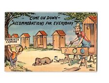 Vintage Comic Postcard Tourists Cabins Accommodations Illustrated by Walt Munson picture