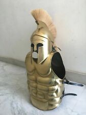Medieval Antique Brass Finish Muscle Armour Jacket W/ Corinthian Helmet Knight picture