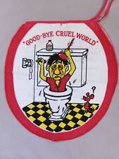 VTG 60S 70S FUNNY TOILET SEAT COVER CLOTH LINEN HIPPIE HUMOR CRASS LEWD picture