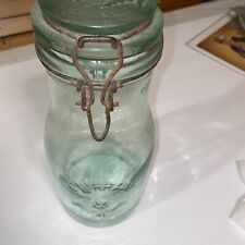 LA LORRAINE 2 LITRE fruit  jar w original Thistle Emb Lid Super Rare Find. Wow picture