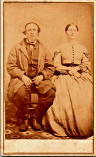 Antique c1860s CDV Photograph  Steven's Point, Wisconsin Man Woman by G.N. Doty picture