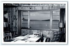 1959 View Through Window Brissons Shagawa Ely Minnesota MN RPPC Photo Postcard picture