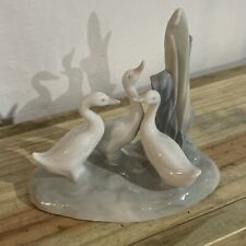 Vintage Lladro NAO Porcelain Three (3) Geese in Reeds Figure Excellent picture