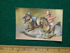 1870s-80s Kids on Wooden Rocking Horses Victorian Trade Card F17 picture