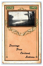 1912 Cortland, IN Postcard-  GREETINGS CORTLAND Indiana JACKSON County picture