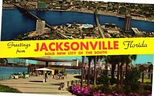 Greetings From Jacksonville Florida FL Vintage Postcard ST Johns River Un-posted picture