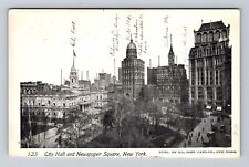 New York City, Aerial City Hall & Newspaper Square, Antique Vintage Postcard picture