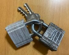 Vintage Slaymaker 2 Pad Locks Padlocks With Original Keys Made In USA Lancaster picture