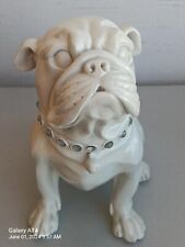 White Ceramic Bull Dog Figure Home Decor picture