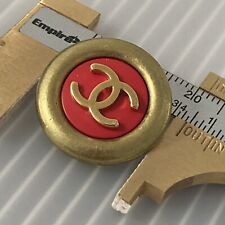 auth vTg CHANEL BOUTIQUE Jacket button Rose GOLD 3D CC logo On Red Resin 21mm picture