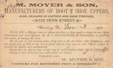 M Moyer Son Boot Shoe Uppers Manufacturers Advertising Postal Card 1892 VTG P145 picture