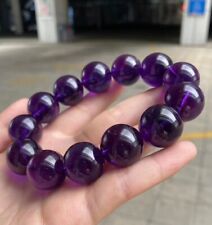 Natural Purple Amethyst Crystal Round Big Beads Healing Bracelet 19mm AAA picture