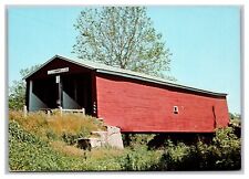 Roberts Oldest Covered Bridge near Eaton Ohio Preble County 5.9x4.2 Sz Postcard picture