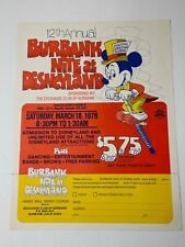 1978 Disneyland Burbank Night Special Event Flyer vintage picture
