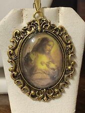 EXQUISITE LG.VTG. FRENCH REPRODUCTION CRYSTAL-DOME SACRED HEART JESUS PENDANT.#2 picture