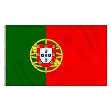 LARGE 5FT X 3FT PORTUGAL FLAG UK PORTUGESE NATIONAL BANNER COLOUR BRASS EYELETS picture