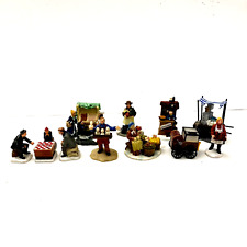 Christmas Holiday Village Grocery Farmers Market Village Figurines 12 pcs picture