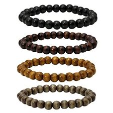 6-8mm Wood Beads Bracelet Prayer Beads for Meditation Buddha A1: 4PCS 8MM picture