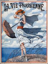 1923 La Vie Parisienne Une Femme a La Mer France Travel Advertisement Poster picture