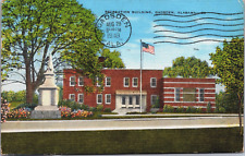 Recreation Building Gadsden Alabama Linen Postcard C118 picture
