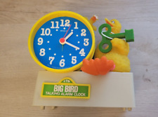 Vintage 1977 Sesame Street Big Bird Wind up Talking Alarm Clock Read Description picture