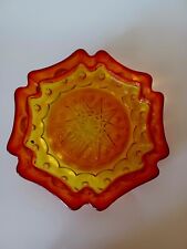 Retro Vintage Midcentury L.E. Smith Amberina Orange Yellow Dish Ashtray   picture