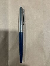 Vintage Parker Cartridge Converter Chrome Trim Blue 45 Fountain Pen Nib USA picture