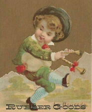 Victorian Trade Card c, 1880s 90s T.W. Tyler Rubber Goods Lynn MA  La Bouree Boy picture